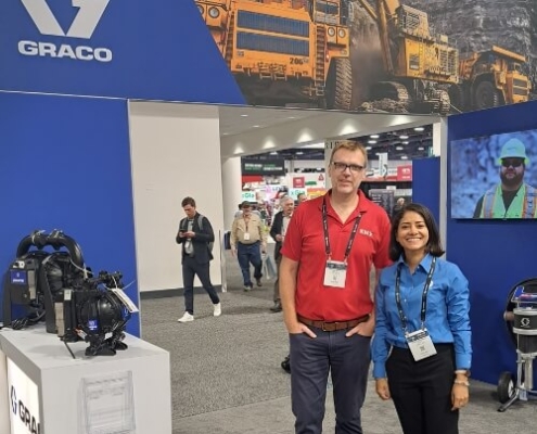 KMX visita a Graco en Minexpo 2024 en Texas, USA.